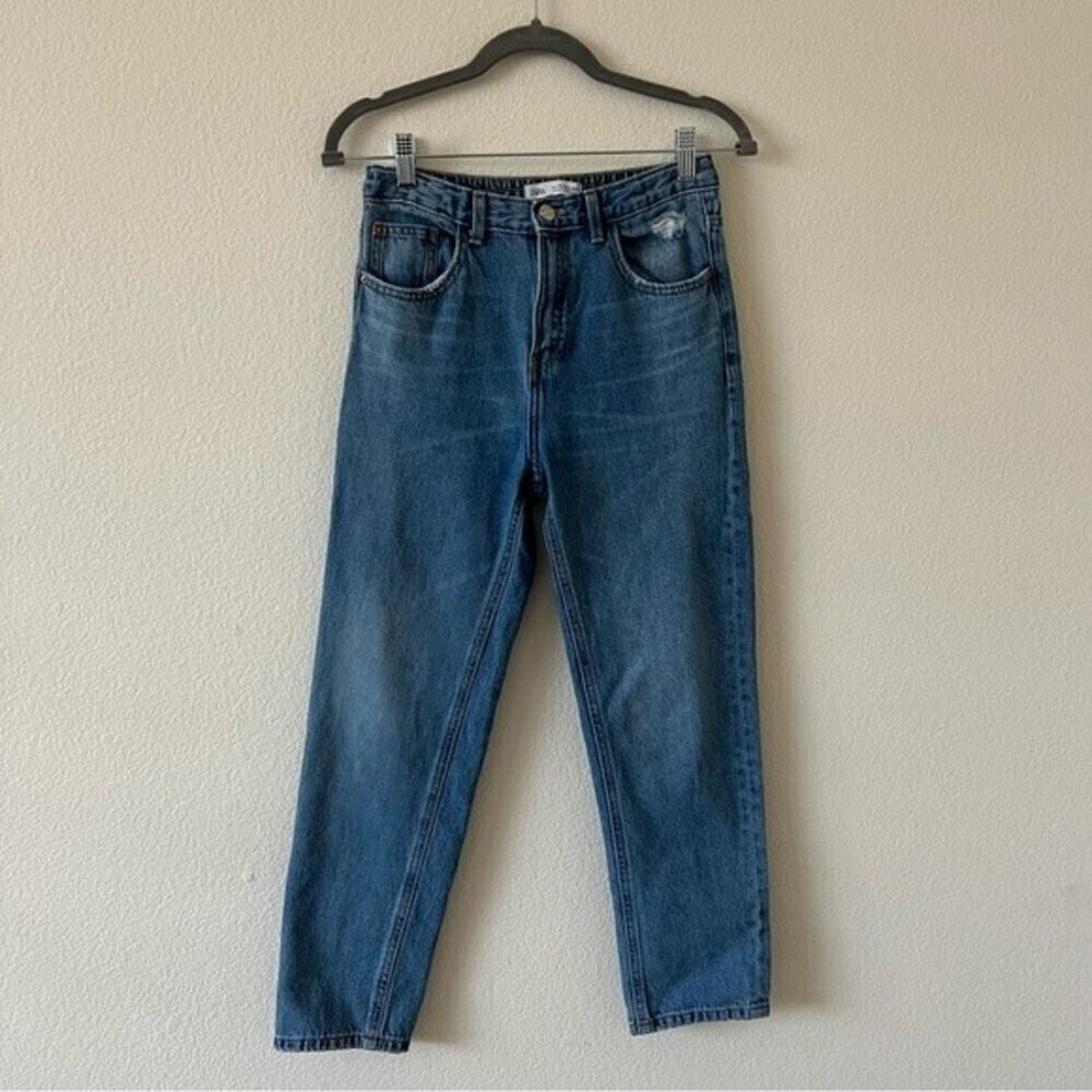 Zara Girls Distressed Mom Fit Denim Jeans SZ 13-14
